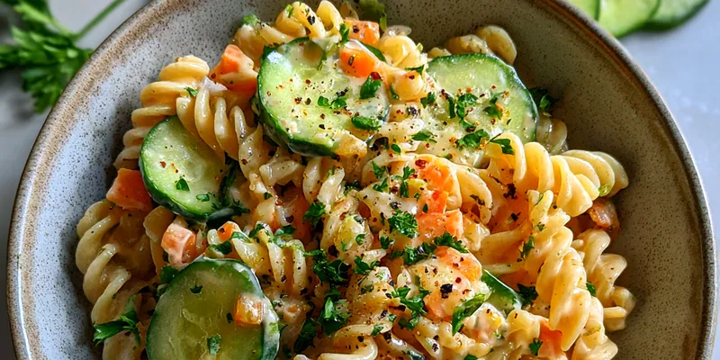 Creamy Cucumber Pasta Salad