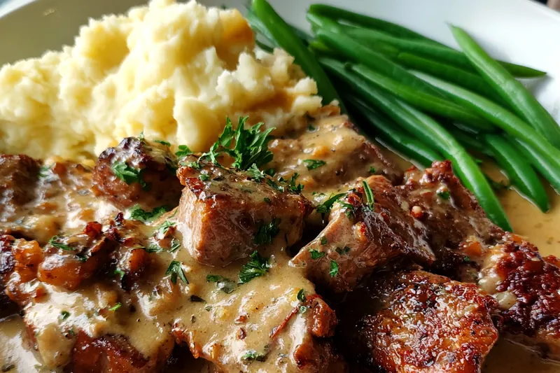 Fresh ingredients for Creamy Garlic Chicken Delight