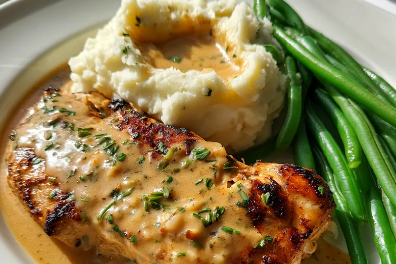 Fresh ingredients for Creamy Garlic Chicken Dinner