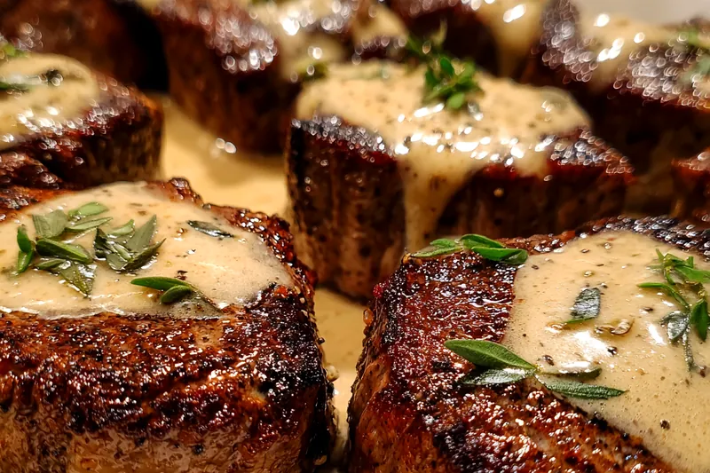 Fresh ingredients for Creamy Garlic Grilled Steak