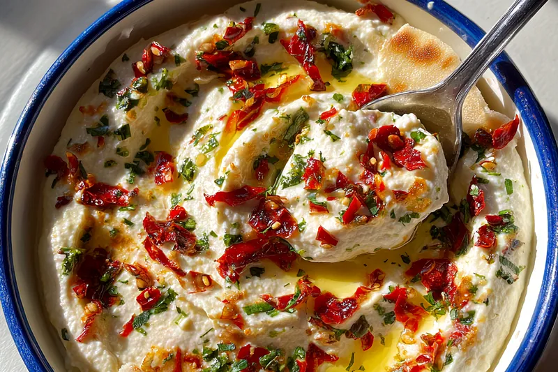 Fresh ingredients for Creamy Herb Feta Spread