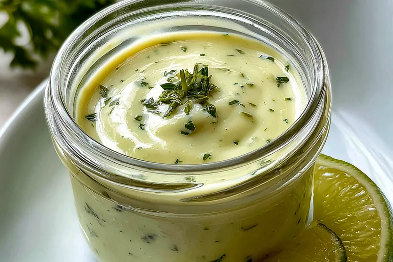 Fresh ingredients for Creamy Herb Garlic Sauce