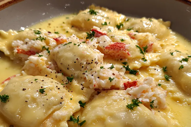 Fresh ingredients for Creamy Lobster Ravioli Delight