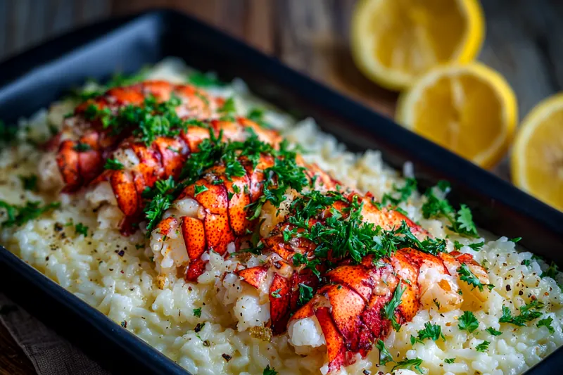 Cooking process for Creamy Lobster Risotto
