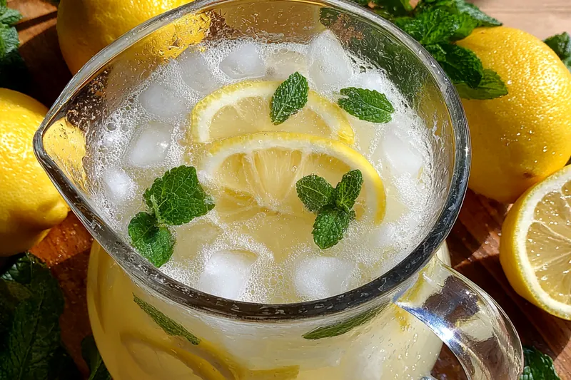 Fresh ingredients for Creamy Mint Lemonade Delight