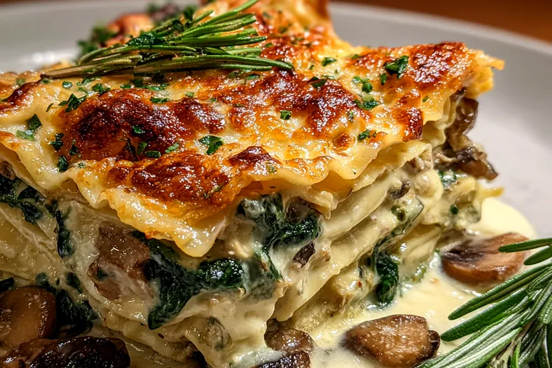 An assortment of fresh ingredients for Creamy Mushroom Delight including mushrooms, garlic, and herbs, beautifully arranged.