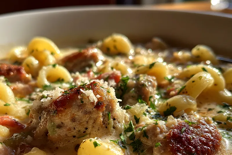 Ingredients for Creamy Parmesan Sausage Ditalini Soup