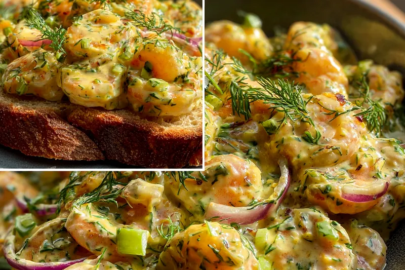 Fresh ingredients for Creamy Shrimp Salad Delight