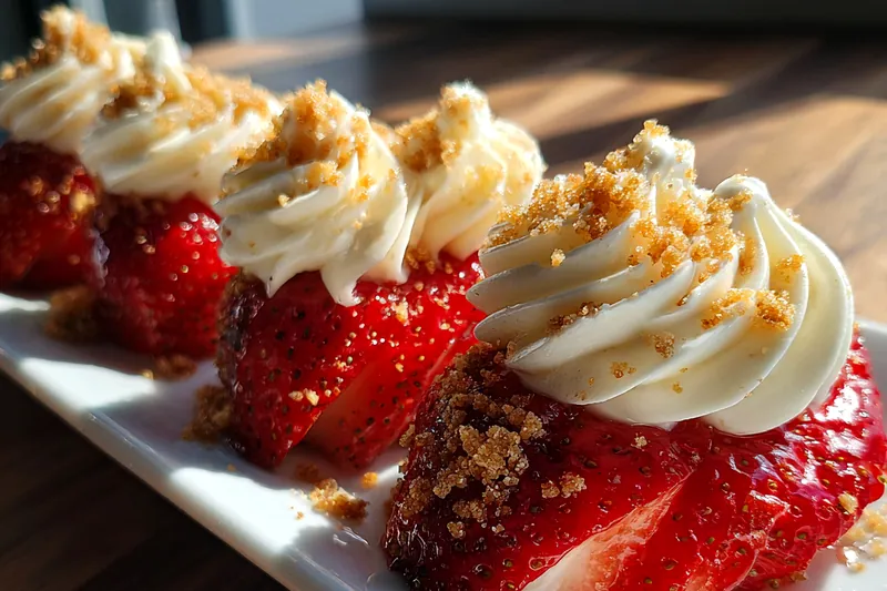 Cooking process for Creamy Stuffed Strawberries