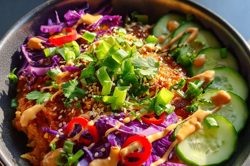 Cooking process for Crispy Asian Rice Salad