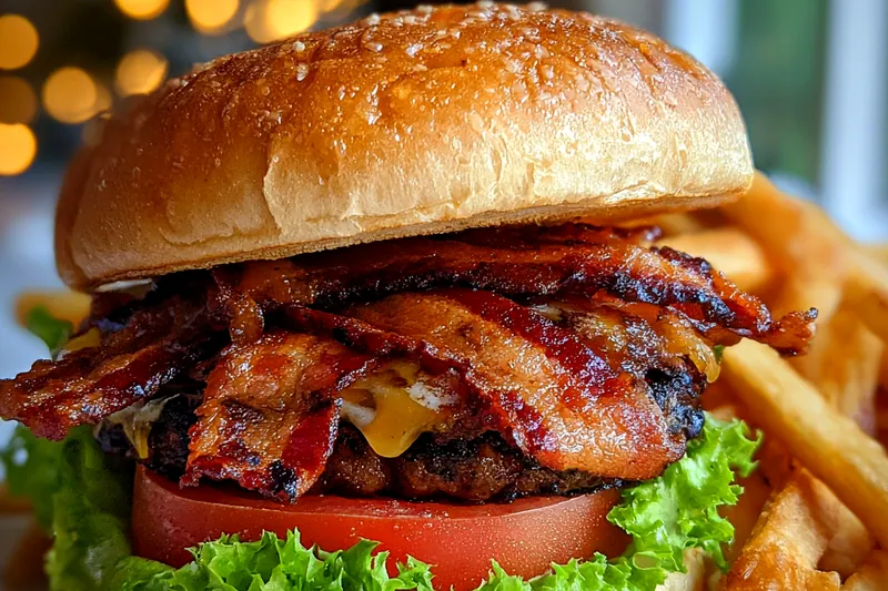 Ingredients for Crispy Bacon Burger Fries Supreme