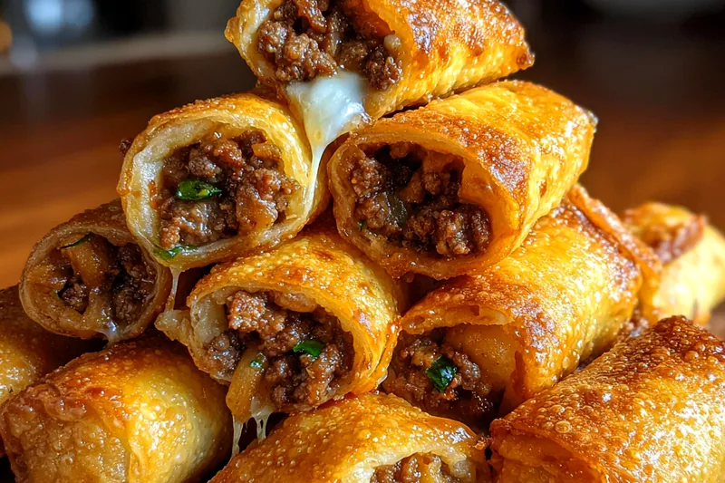 Cooking process for Crispy Beef Cheese Rolls