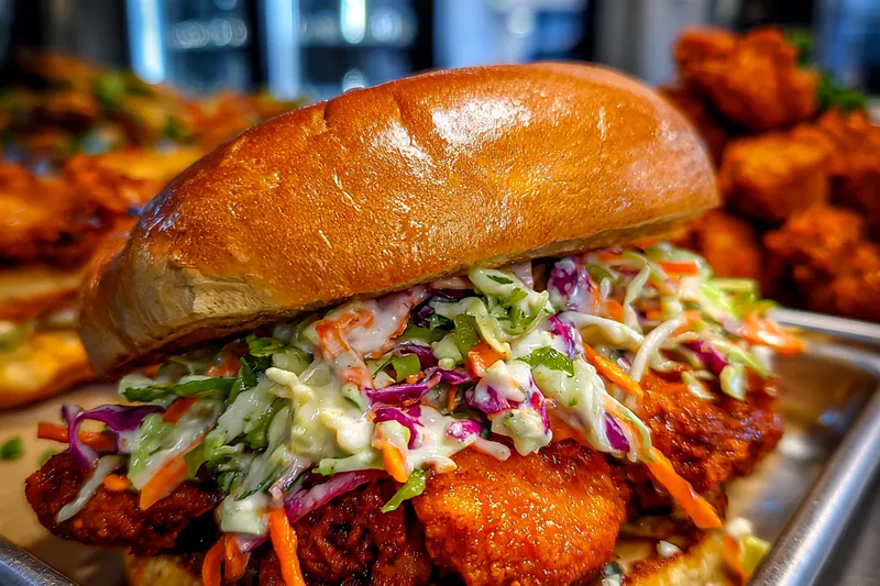 Fresh ingredients for Crispy Chicken Sandwich Delight