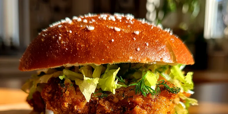 Delicious Crispy Chicken Sandwich served on a plate