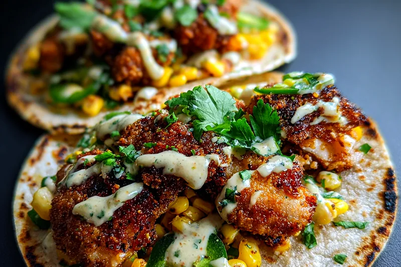 Fresh ingredients for Crispy Chicken Tacos