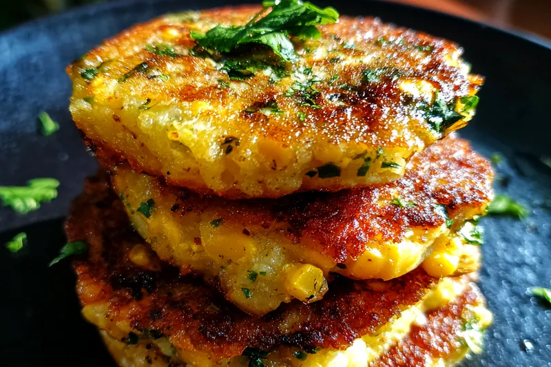 A collection of fresh ingredients for Crispy Corn Fritters Delight laid out on a counter.