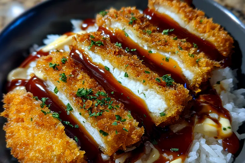 Fresh ingredients for Crispy Fried Chicken Bowl