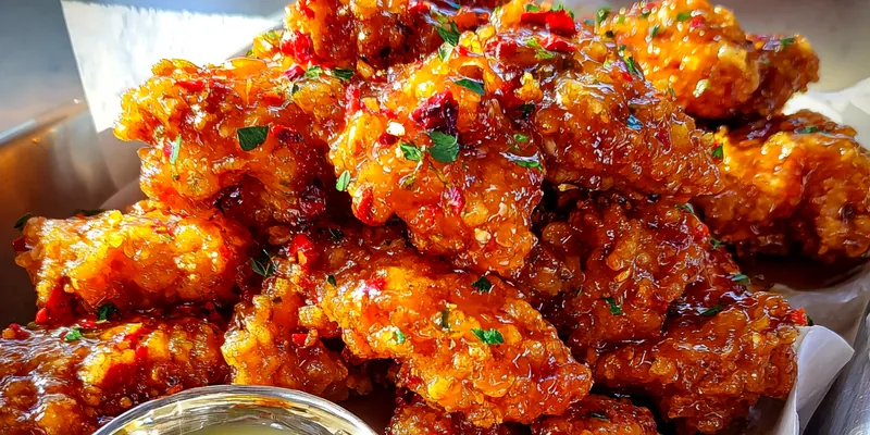 Delicious Crispy Fried Chicken Tenders served on a plate