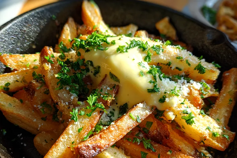 Cooking process for Crispy Fries with Garlic Aioli