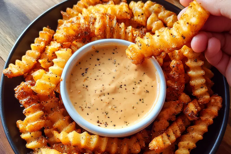 Cooking process for Crispy Fries with Tangy Sauce