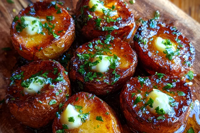Fresh ingredients for Crispy Garlic Butter Potatoes