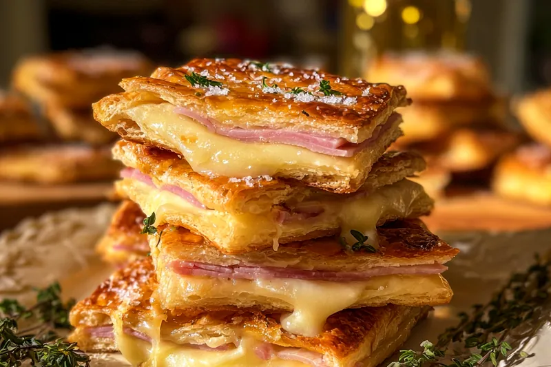 Cooking process for Crispy Ham Cheese Pastry