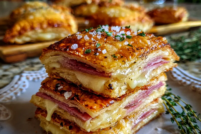 Fresh ingredients for Crispy Ham Cheese Pastry