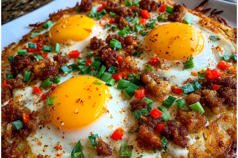 Chef Mitchell expertly layering toppings on a Savory Breakfast Pizza Delight before baking.