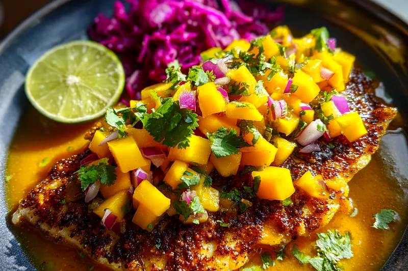 Fresh ingredients for Crispy Mango Fish Delight