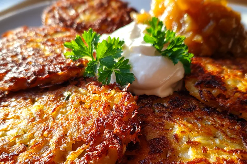Fresh ingredients for Crispy Potato Pancakes