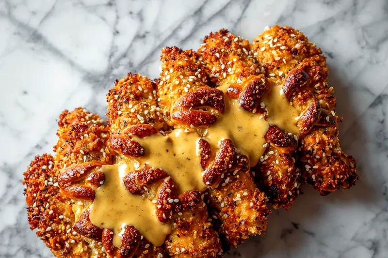 Vibrant ingredients laid out for the crispy chicken dish