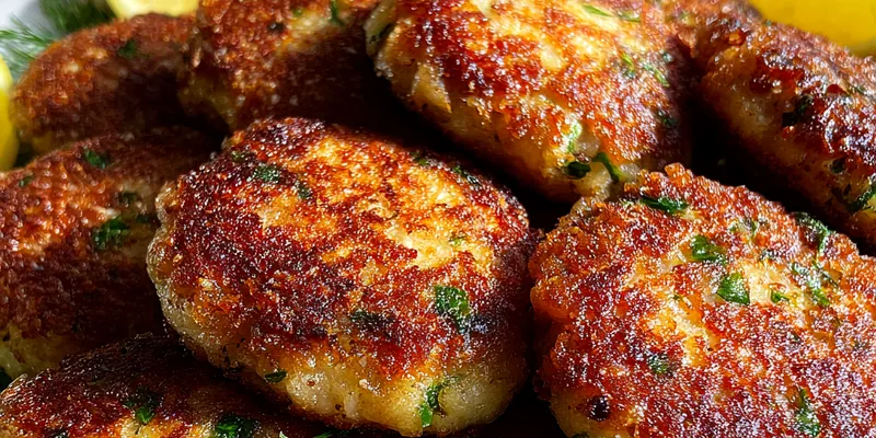 Crispy Salmon Patties with Lemon