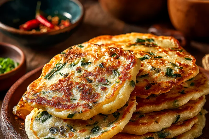 Cooking process for Crispy Scallion Pancakes