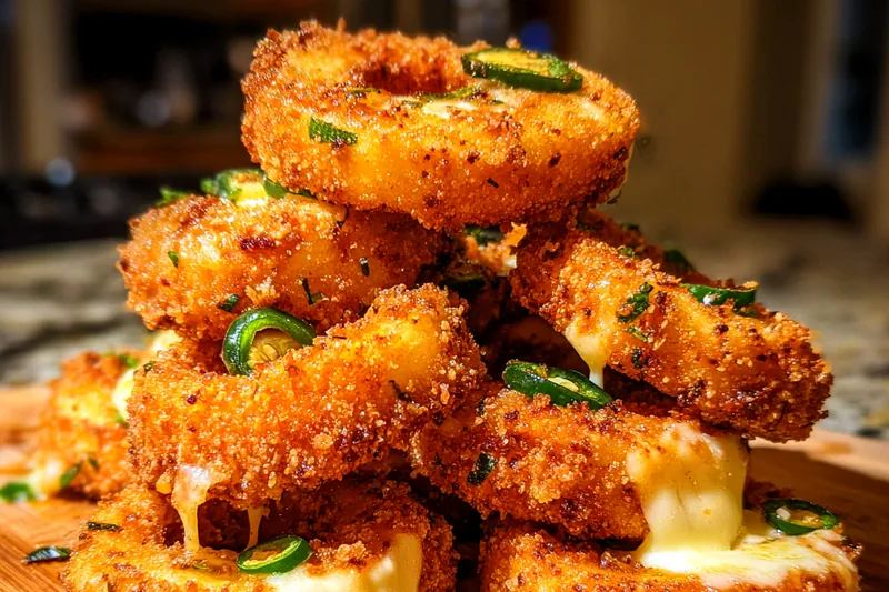 Fresh ingredients for Crispy Stuffed Onion Rings