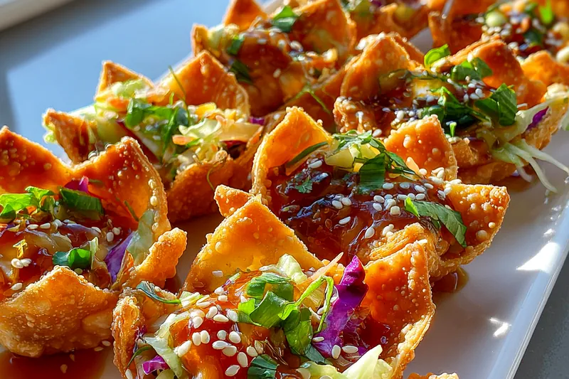 Fresh ingredients for Crispy Wonton Tacos