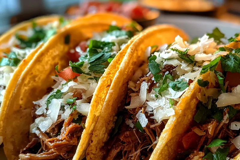 Cooking process of birra in crock pot.