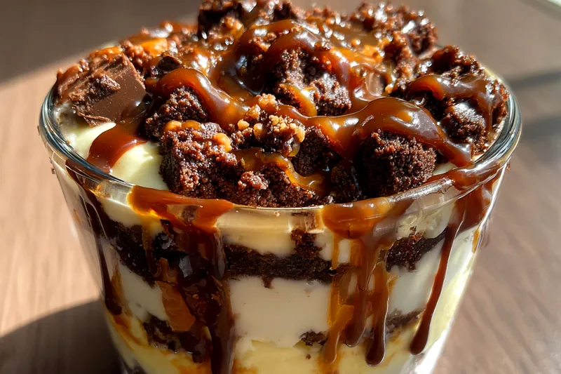 Fresh ingredients for Decadent Brownie Cheesecake Parfait