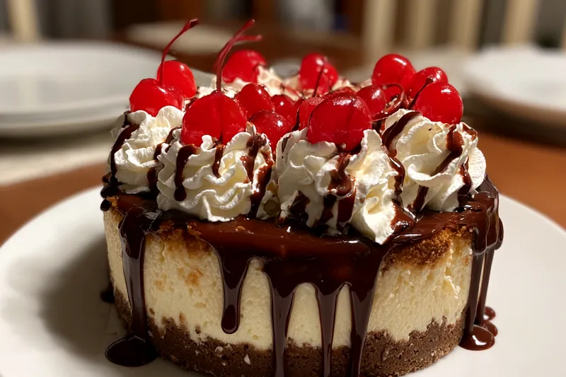 Cooking process for Decadent Chocolate Cherry Cheesecake