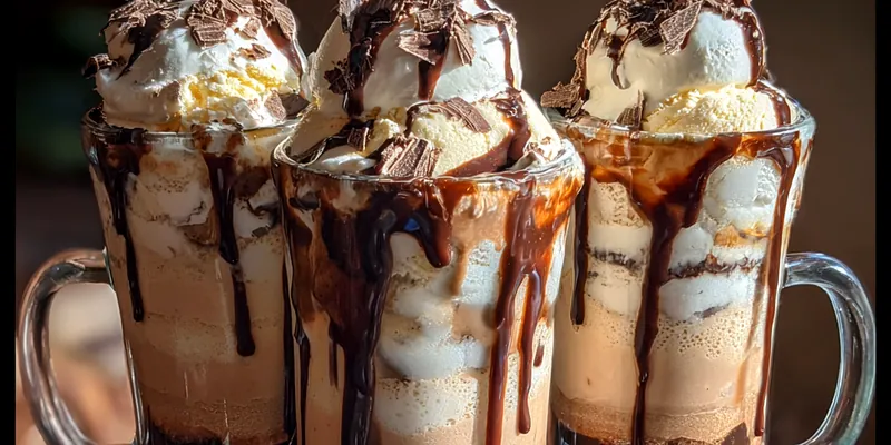 Delicious Decadent Chocolate Float served on a plate