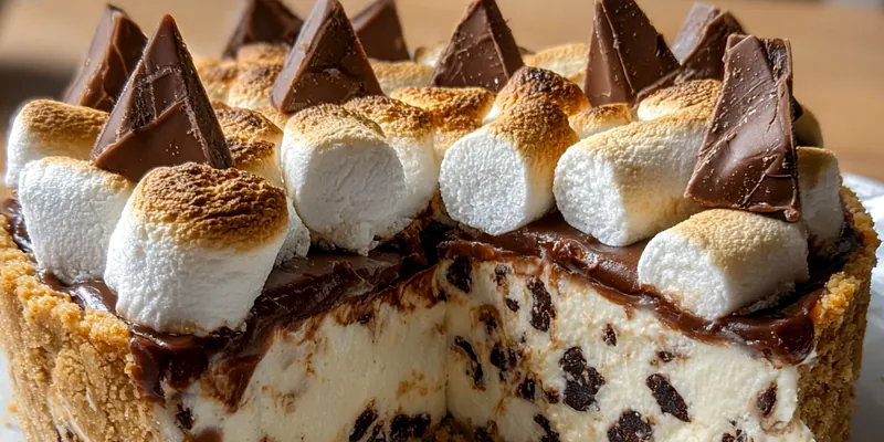 Delicious Decadent Chocolate Marshmallow Pie served on a plate
