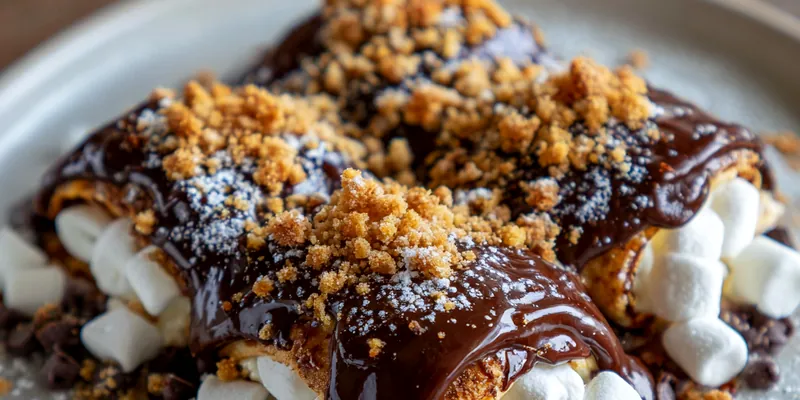 Delicious Decadent Chocolate Marshmallow Rolls served on a plate