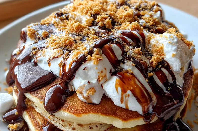 Fresh ingredients for Decadent Chocolate Pancake Stack