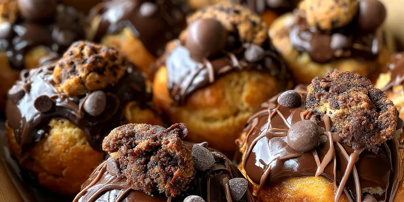 Delicious Decadent Chocolate Topped Pastries served on a plate