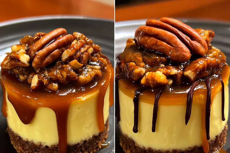 Fresh ingredients for Decadent Pecan Caramel Cheesecake