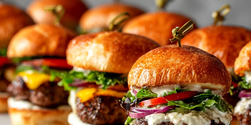 Delicious Mini Burger Sliders with Creamy Garlic Aioli
