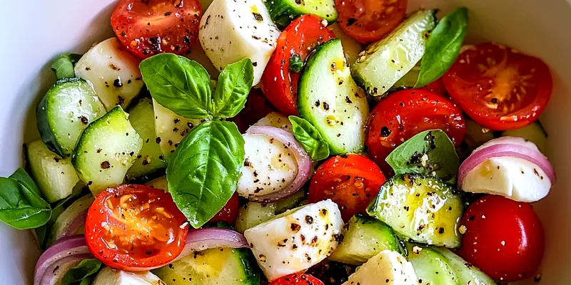 Refreshing Cucumber Caprese Dish
