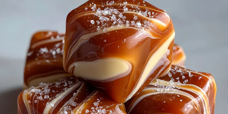 Delicious Elegant Caramel Cream Candy served on a plate