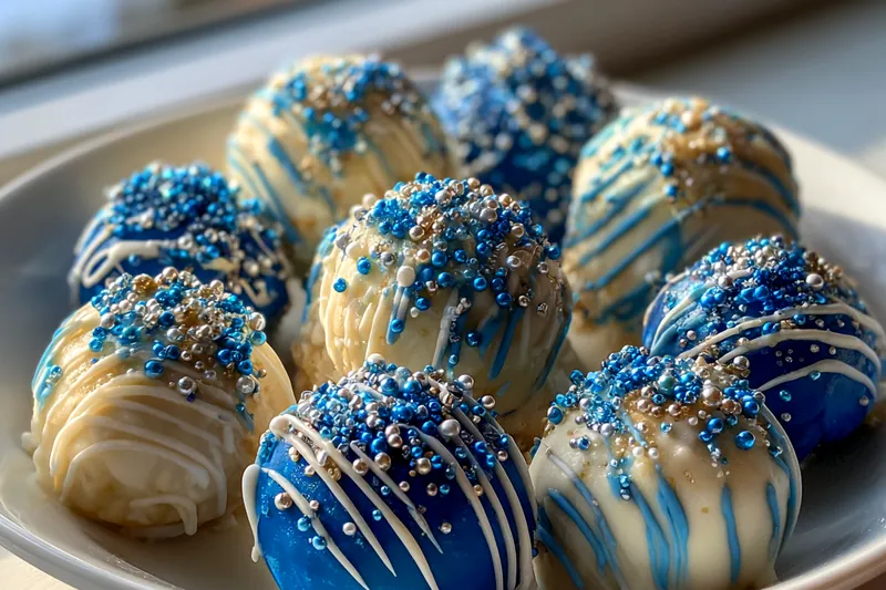 Cooking process for Festive Blue Truffle Treats