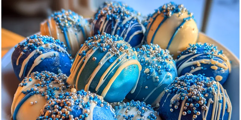 Delicious Festive Blue Truffle Treats served on a plate