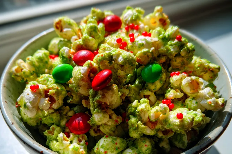 Fresh ingredients for Festive Candy Popcorn Mix
